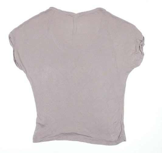 Womens UK Size L VERO MODA Grey Viscose T-Shirt