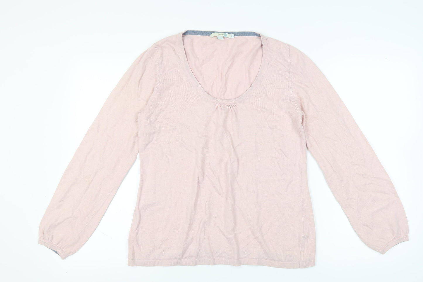 Boden Women's Pink Scoop Neck Pullover Jumper Size 14