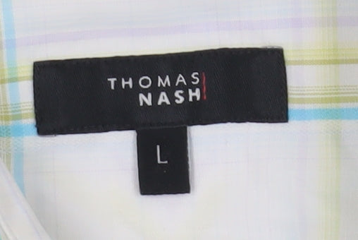 Close-up detail of Thomas Nash Men's L Multicoloured Check Shirt
