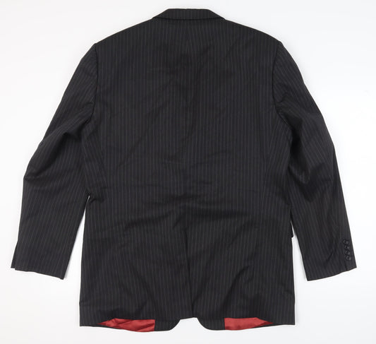 Scott & Taylor Black Striped Blazer for Men 44L