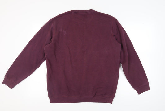 James Pringle Mens Purple Crew Neck Sweatshirt, L