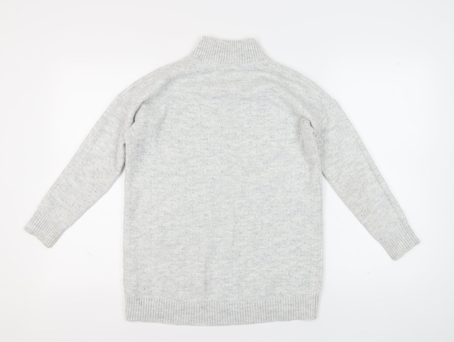 Fat Face Women's Grey High Neck Pullover Jumper Size 6