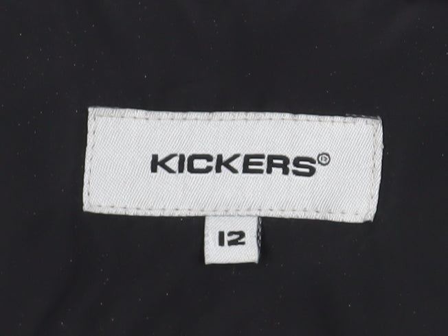 Kickers Unisex Black Puffer Jacket Size 12 Casual