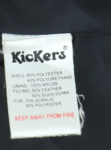Kickers Unisex Black Puffer Jacket Size 12 Casual