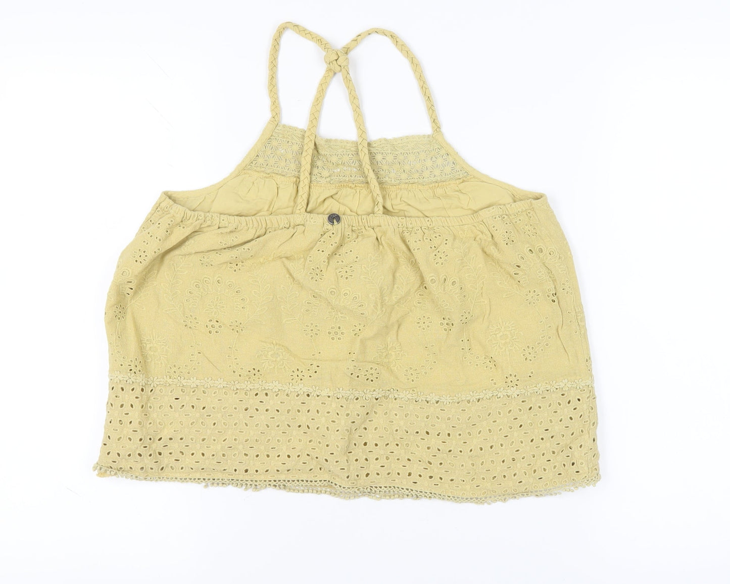 Superdry Women's Beige Halter Crochet Tank Top Size 10