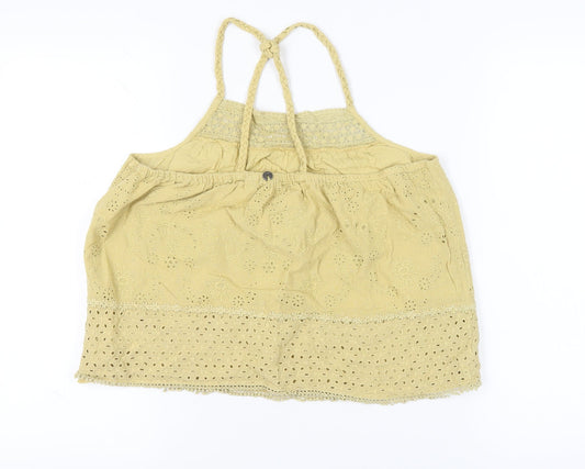 Superdry Women's Beige Halter Crochet Tank Top Size 10