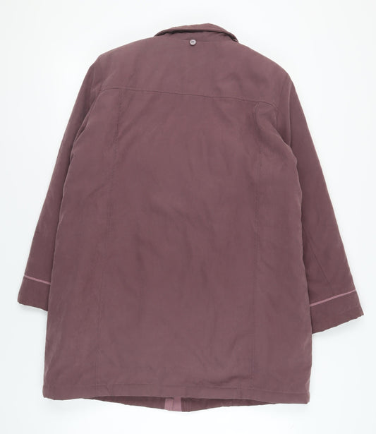 Bonmarché Women's Purple Mid-Length Button Coat M