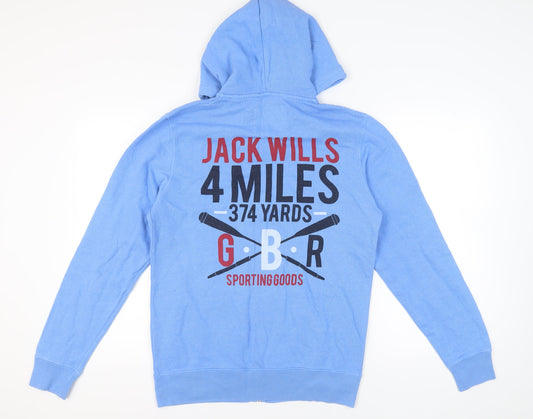 Jack Wills Men's Blue Full Zip Hoodie M