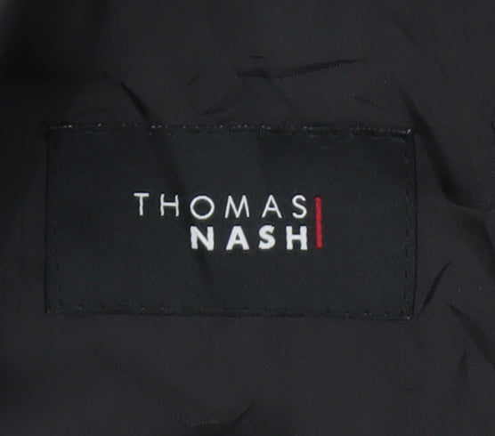 Brand and care label for Thomas Nash Men's Black Short Suit Jacket 40S