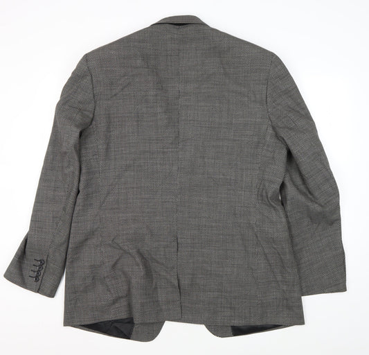Marks and Spencer Men's Grey Wool Blazer - 44R