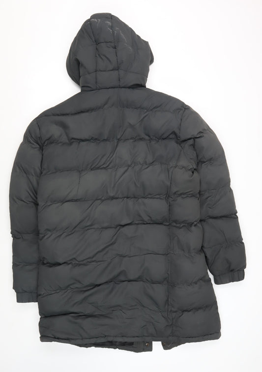 Brave Soul Men's Black Puffer Jacket M Hooded