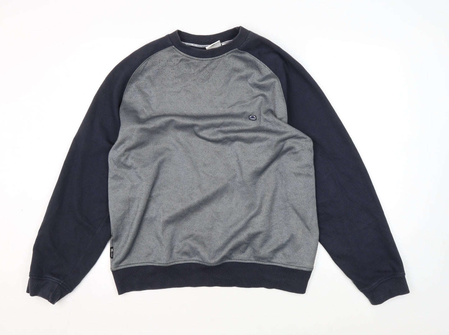 Ellesse Men's Blue Grey Sweatshirt L Logo Long Sleeve