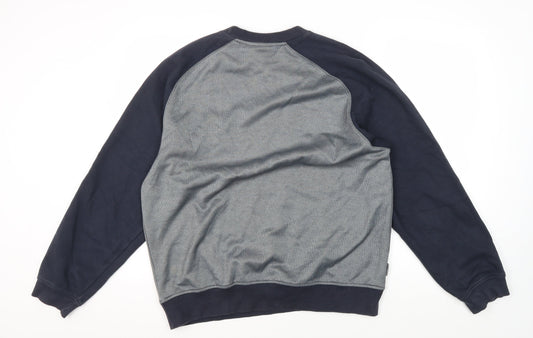 Ellesse Men's Blue Grey Sweatshirt L Logo Long Sleeve