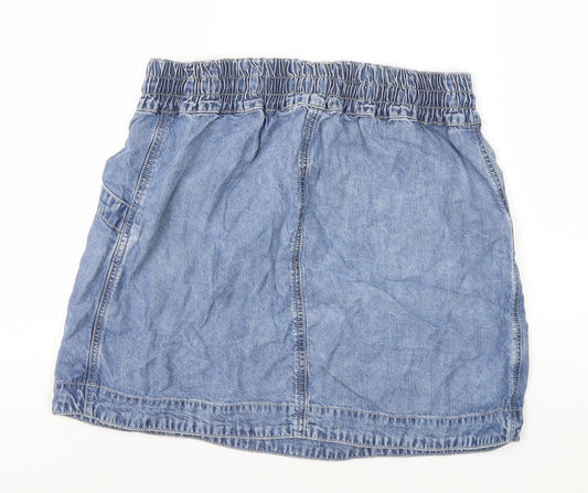 Whistles Women's Blue A-Line Short Skirt, Size 10