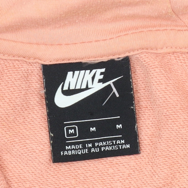 Nike Men's Pink Full Zip Hoodie - Medium
