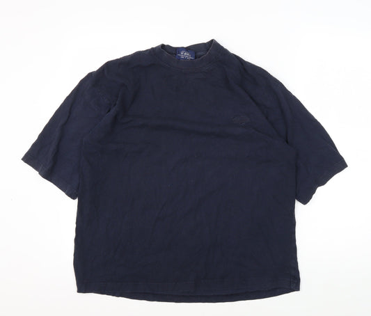 Additional front view of Lee Cooper Men's Blue Medium Crew Neck T-Shirt
