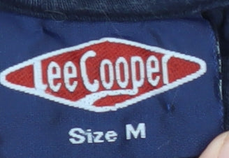 Brand and care label for Lee Cooper Men's Blue Medium Crew Neck T-Shirt