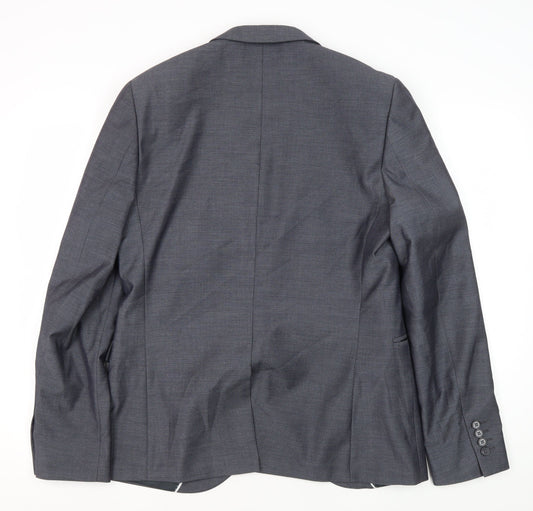Topman Men's Grey Suit Jacket Size 40, Regular Fit
