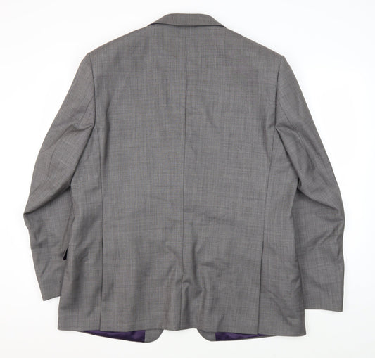 Paul Costelloe Men's Grey 46R Wool Blazer, Regular Fit