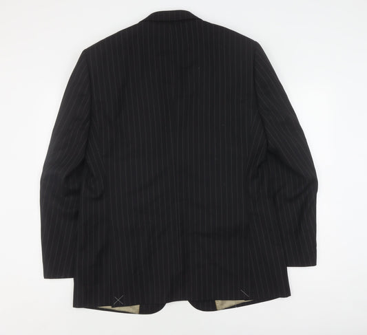 Visconti Uomo Men's Black Striped Blazer 42R