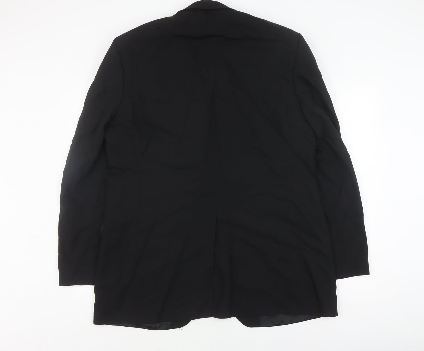 Jeff Banks Men's Black Wool Long Blazer, Chest 44L