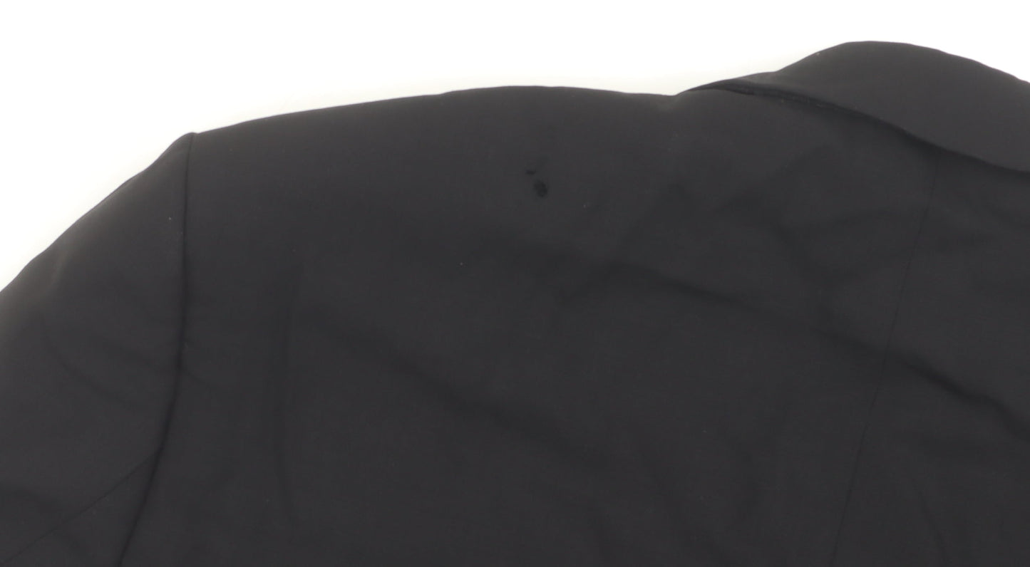 Jeff Banks Men's Black Wool Long Blazer, Chest 44L