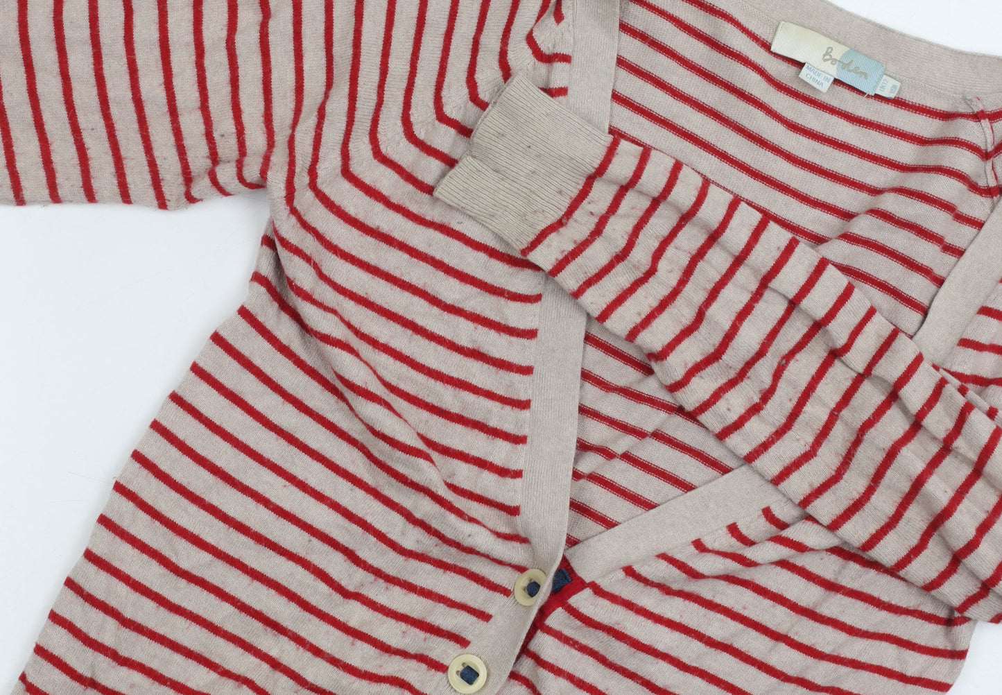 Boden Women's Red Striped Cardigan Size 12