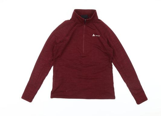 Additional front view of Technicals unisex red quarter-zip sweatshirt, size 12