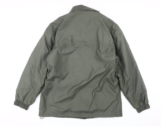 Champion Men's Green Puffer Jacket M Stand-Up Collar