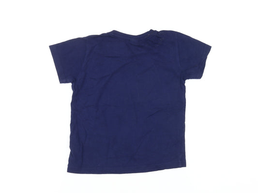 Peppa Pig Boys Blue T-Shirt Short Sleeve Size 5-6 Years