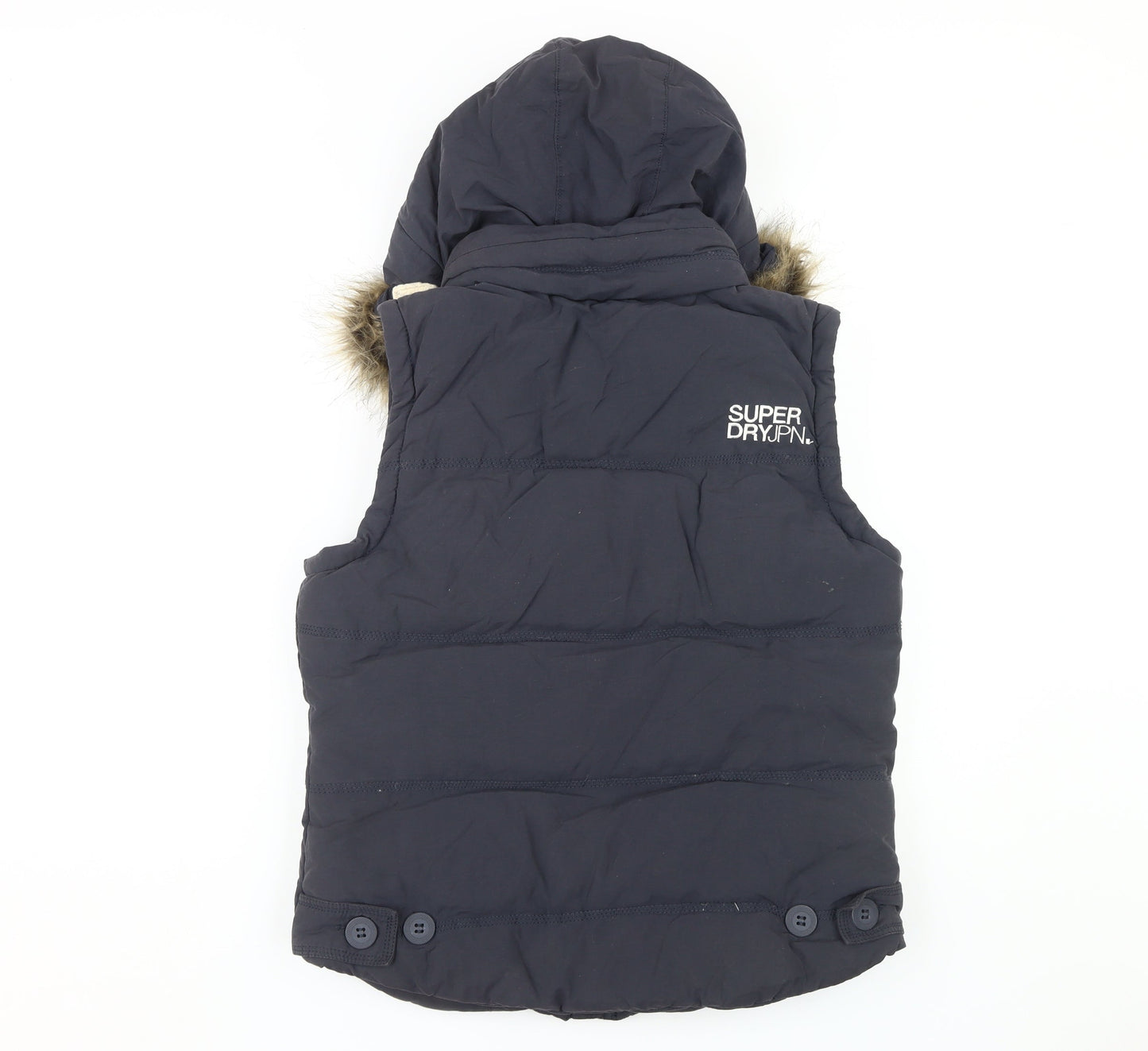 Superdry Women’s Black Hooded Waistcoat L