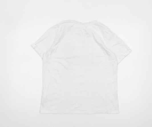 Disney Women's White T-Shirt, Size 14 Cartoon Style