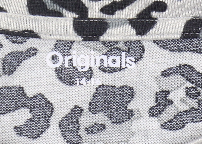Brand and care label for Originals Women's Animal Print Long Sleeve T-Shirt, size 14