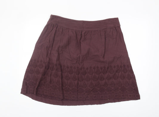 Fat Face Women's Multicoloured Embroidered Skirt Size 16