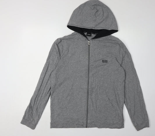 BOSS Men's Grey Full Zip Hoodie M