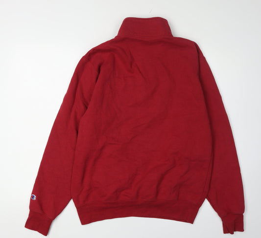 Champion Red Pullover Sweatshirt M - Unisex College Style