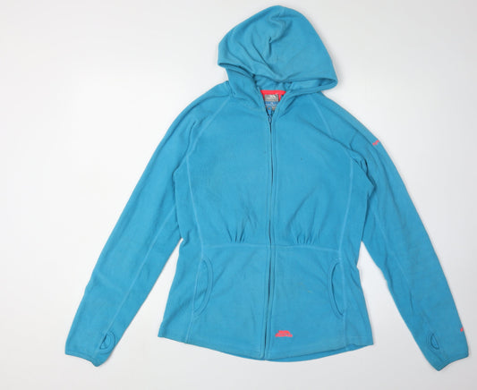Trespass Women's Blue Fleece Jacket Size 12 Casual Hooded