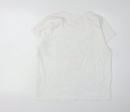 Disney Women's White Princess T-Shirt L Casual