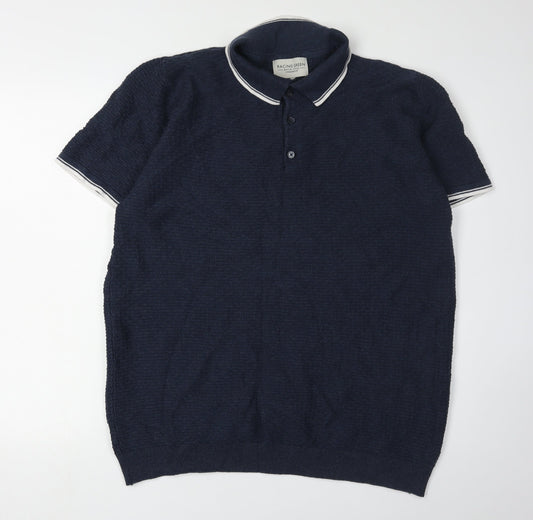 Racing Green Men's Blue Polo Shirt XL Cotton