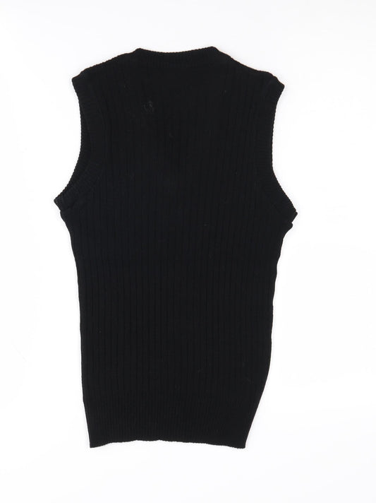 Wolsey Women's Black Acrylic Sleeveless V-Neck Vest