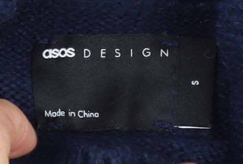 Brand and care label for ASOS DESIGN Women's Blue Striped jumper S