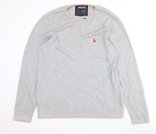 Musto Men's Grey Cotton Pullover Jumper L