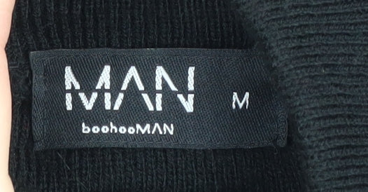 Brand and care label for boohooMAN Men's Black Medium Full Zip Jumper