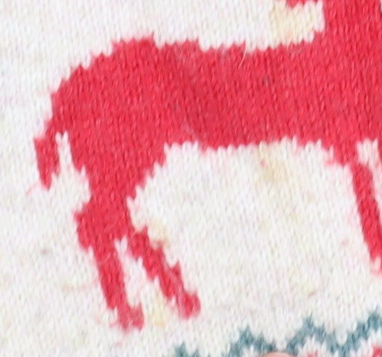 FatFace Women's Beige Christmas Jumper Size 14