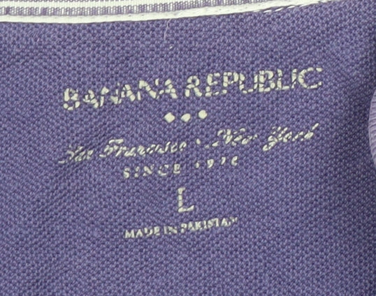 Banana Republic Men's Purple Cotton Polo Shirt L