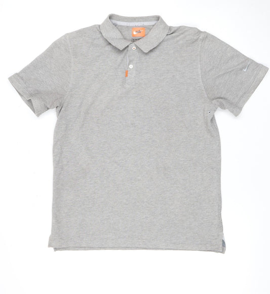 Nike Men's Grey Polo Shirt M with Logo Accents