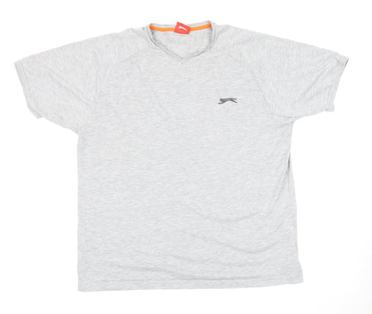 Slazenger Men's Grey L T-Shirt, V-Neck, Excellent Condition