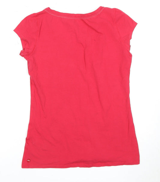 Womens UK Size 7 O'Neill Red Cotton Blend T-Shirt