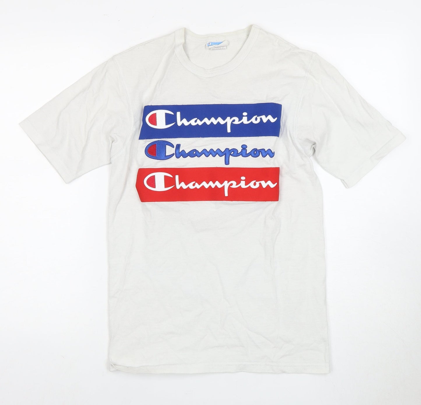 Champion Men's Small White Graphic Print T-Shirt