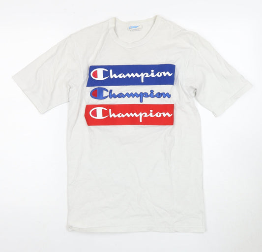 Mens UK Size S Champion White Cotton T-Shirt